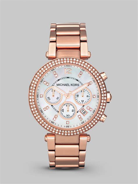 michael kors stainless steel rose gold watch|michael kors ritz chronograph.